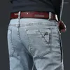 Mäns byxor Retro Men's Black Grey Blue Jeans Business Casure Boots Cut Slim