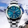 Relojes mecánicos para hombres Marca de moda Reloj de oro Acero inoxidable Zafiro azul Tendencia luminosa Hebilla plegable impermeable Reloj de movimiento automático Relojes de pulsera