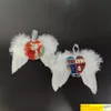 Feather wings sublimation ornament MDF Wooden pendant Christmas sublimated blanks angel wing double