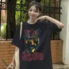 Camisetas masculinas de moda coreana divertida na faculdade de desenho animado rount redond roue shirt shirt de manga curta