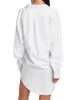 Casual Dresses White Irregular Strap Shirt Skirt for Women 2023AW Same Design Sense Small Mid length Fake Two Piece Dress