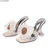 Pantoufles Liyke Plus La Taille 34-46 Femmes Chaussures Transparent PVC Cristal Clair À Talons Pantoufles Confortable Carré À Bout Ouvert Diapositives Sandales D'été J230519