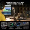 XLR Microphone Audio Interface Podcasting for DJ Live Streaming Computer PC AME2A230518を使用したマイクモノキャスターサウンドカードセット