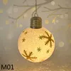 Party Decoration Christmas LED Lights Ball Xmas Tree Snowflake Elk Pattern Hanging Pendant Ornaments Home Decorations Year Gift Decor