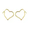Hoop Earrings LABB Real 18K Gold Large Heart Solid AU750 Women's Exquisite Jewelry Wedding Birthday Gift E193