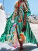 Robe Boho Imprimer Maxi Robe pour Femmes Bikini Cover Ups Été Bohème Plage Robe D'été Sexy Tunique Florale Robe Longue Robe Feminino