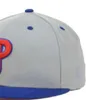 Equipo de béisbol de Filadelfia Gorras cerradas completas Verano SOX LA NY P letra gorras huesos Hombres Mujeres Casual Deporte al aire libre Sombreros ajustados planos Chapeau Cap casquett A1