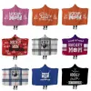 Hockey couvertures à capuche en peluche Sherpa couverture Noël 3D imprimé Cape Cape polaire doux hiver emmaillotage literie couette sieste enveloppes M39