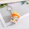 Portachiavi Cartoon Popcorn Bucket Food Keychain New Cute Creative Resin KeyRing For Women Men Kids Gift