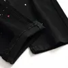 Pantalones vaqueros para hombre Diseño de mezclilla Moda Laca Pie Pantalones casuales Estiramiento Regular Fit Negro Largo Cuatro estaciones Tallas grandes 230518