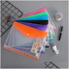 Bolsas de embalagem A4 pp 11 orifícios Looseleaf Notebook Bag School School Business Office File Pasta Translúcida armazenamento DHNAU