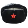 Berets Winter Men's Soviet Badge Lei Feng Hat With Mask Outdoor Waterproof Warm Thickened Ear Flap Caps Russian Ushanka Bomber Hats