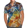 Męskie koszule El Salvador 3d Beach Hawaiian 2023 Summer Blue Shirt Short Sleeve Streetwear Oversize 5xl Camisa Social Chemise Homme