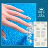 Autocollants pour ongles Poteaux bleus jaunes et rouges / 1 feuille Ongles à motifs solides Design minimaliste Ruban conçu coloré