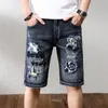 メンズジーンズの夏のファッショントレンド刺繍デニムショーツカジュアルルーズ快適な大規模高品質パンツ2836 230519