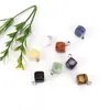 Ketens vintage natuursteen kristal hanger ketting voor vrouwen amethist agate opal kubus vierkante sieraden cadeau