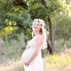 Zomer babyshowerjurken Zwangerschapsfotografie Props Jurken Mouwloze zwangerschap Fotoshootjurk