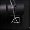 Pendant Necklaces Simple Necklace Jewelry On The Neck Small Kpop Triangle Women 2022 Student Vintage Quadrilateral Geometry Drop Del Dhbkl