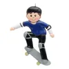 Maxora Skateboard 소년 개인화 된 폴리 레신 광택있는 손 그림 크리스마스 트리 장식을위한 크리스마스 장식 개인화 된 크리스마스 선물