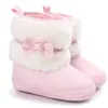 First Walkers Baby Bowknot Keep Warm Soft Sole Snow Boots Crib Shoes Toddler