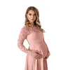 White Chiffon Maternity Dresses for Photo Shoot Long Hollow Out Maternity Photography Props Dresses for Pregnant Women