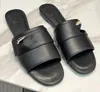 High Version Leather Flat Bottom One Word Cool Slippers Female Pearl Metal Buckle Small Incense Wind Leisure Beach Outside Wear Flip-flops