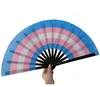 Rainbow Large Folding-fans LGBT Kleurrijke handheld fan voor vrouwen Men Men Pride Party Decoration Music Festival Events Dance Rave Supplies SN777