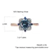 Parringar 925 Sterling Silver Topaz Ring Created Gemstone Rose Gold Plated For Women Girls Delicate Jubileumsgåvor Lyxiga fina smycken 230519