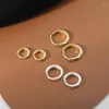 Brincos de argola 1 par de Huggie minimalista para mulheres 6mm/8mm/10mm/12mm de jóias redondas de prata dourado
