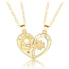 Pendentif Colliers 2x Clé Personnalisée Coeur Puzzle Collier Magnétique Couple Femmes BijouxPendentif Morr22