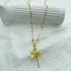 Collana in acciaio inossidabile per regalo da donna Collana con pendente a forma di tulipano placcato in oro Nuovo in accessori Design semplice di lusso Elegante