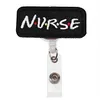 10st. Lot Black Nurse Letter Felt ID Badges Card Holder Medical Dractable Reel Plastic ID Badge Holder Yoyo Badge Reel308T