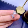 Klusterringar 925 Pure Silver Chinese Style Natural Aquamarine Women's Fashion Fresh Bowknot Open Gem Ring Fine Smycken Support Detect