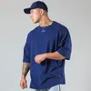 Homens camisetas verão algodão manga curta correndo camisas treino treinamento de fitness solto plus size casual moda topos 230519