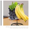 Utensílios de jantar conjuntos de rack de banana cabides de frutas penduradas xícaras de mesa preto contêiner de armazenamento de metal de fazenda ao ar livre