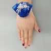 flor azul de cetim de casamento