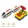 ElectricRC Track Train Electric Toys Setrc Model Kids Christmastoy Set Tree 4 Boysopered Bullet Wood Motor Tabell 7 2 Utbildningsfordon 230518