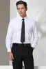 Herrklänningskjortor Spring Summer Gray/White/Blue Long Short Sleeve Business Casual Shirt Men's High Quality Slim Professional Formal Formal