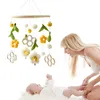 Rattles Mobiles Baby Cribs Rattle Toys 012 Months Wooden Mobile born Bee Animal Shape Bed Bell Hanging Bracket Gifts 230518