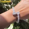 Kette 2023 Iced Out Bling Geöffnetes Herz Zirkon Charm Armband Rechteck AAA CZ Herzen Armreif Für Männer Frauen Hiphop Luxus Schmuck 230519