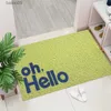 Hello Doormat Japanese and Korean Style Coil Door Mat PVC Non-Slip Backing Dust Removal Entrance Personalized Floor Mat T230519