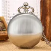 Pocket Watches Silver Full Watch Matte Case Roman Number Automatic Mechanical Clock With Pendant Chain For Men Women Gift