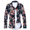 Men's Casual Shirts Bright Big Floral Pattern 3D Print Long Sleeved Dress Shirt Men Autumn Quality Soft Comfortable Luxury Camisa MasculinaM