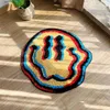 السجاد Trippy Smile Brug Smily Face Handmade Rug Testted Smile Gift for Friend Rugs for Bedroom Geek Gift Decord Decord T230519