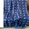 Sarongs Summer Sun Protection Blue Series Printing Cotton Linen Comense Scorf Shawls для женщин пляжное полотенце полотенце пашмина, дамы, путешествующие шарфы 230519