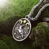 Collane con ciondolo Never Fade Wicca Triple Moon Goddess Viking Jewelry Odin Raven Amulet Pentagram Wiccan Pagan Collana Uomo Donna