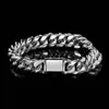 Link Bracelets Chain Men's Cuban Stainless Steel Bracelet Silver Gold Bangle 10/12/14mm WidthLink