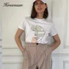 نساء tshirt شعرت عذراء المجردة طباعة تي شيرت النساء الصيف كبير الحجم 100 القطن المحملات القطن غير الرسمي tshirt الجمالية o أوبس الرقبة 2023 230519