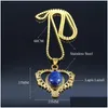 Pendant Necklaces Bohemia Blue Natural Stone Stainless Steel Necklace Chain Women Gold Color Heart Jewelry Collar N3604S04Pendant Dr Dhlpp