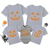 Familie -outfits Interessante Halloween Pumpkin Printing vader Moeder Dochter Son Baby Kleding Familie Optreden Cotton mama Pad en mijn shirt G220519